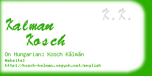 kalman kosch business card